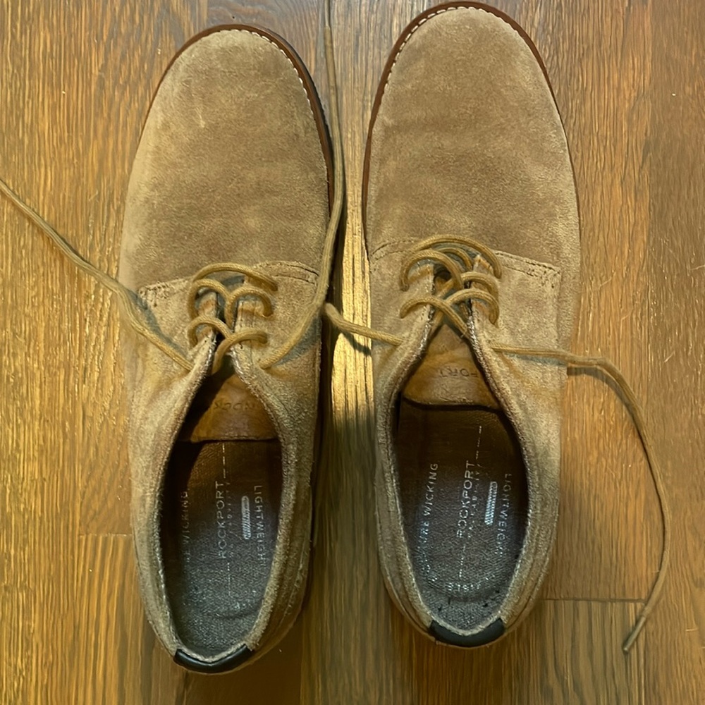 Mens Rockport Shoes - Tan Suede - Size 9 wide